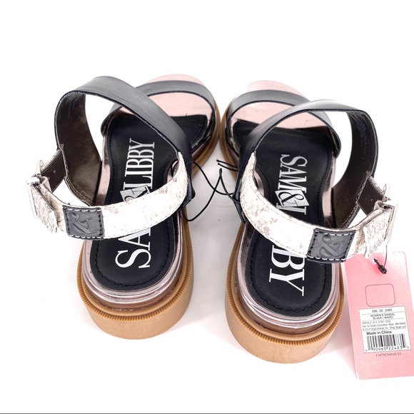 Sam & Libby Marci Strap Sandals BLK/NUDE Size 8.5 - Picture 5 of 7